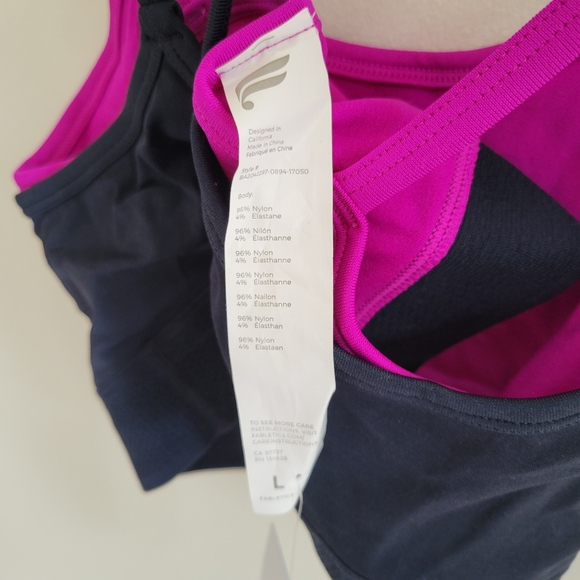 NWT Fabletics Poppy Seamless IV Sports Bra in Thunder/Fiesta Size L - Picture 5 of 8